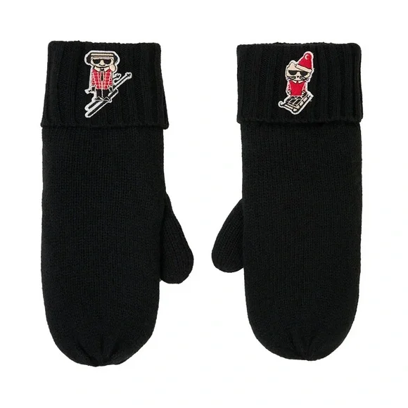 Karl Lagerfeld Apres Ski Thick & Warm Mittens Fully Lined NWT - Picture 1 of 7